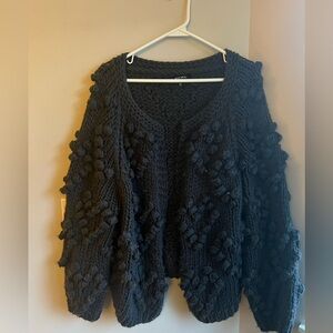 Dark Grey knit heart sweaterter